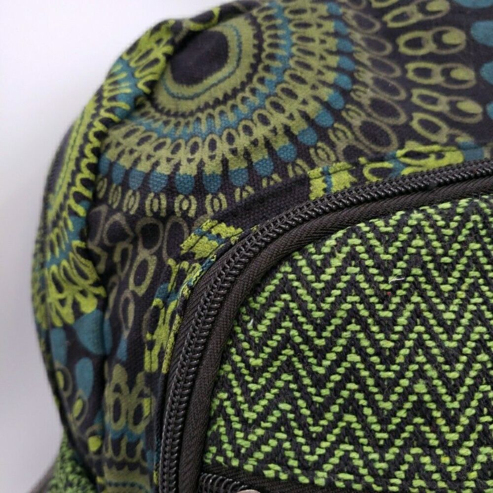 Peacock Mandala Laptop Backpack Travel Bag Lightweight Himalayan Cotton Colorful - Picture 6 of 16